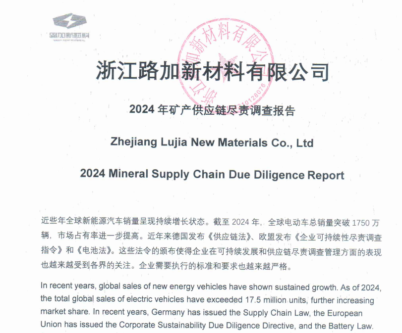 2024年度矿产供应链尽责调查报告（中英双语）